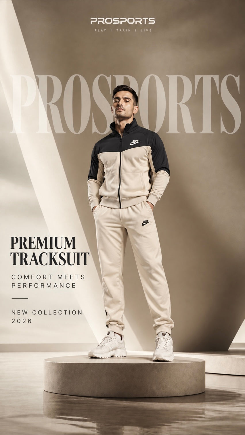 Nike Premium Tracksuit- Offwhite/Black