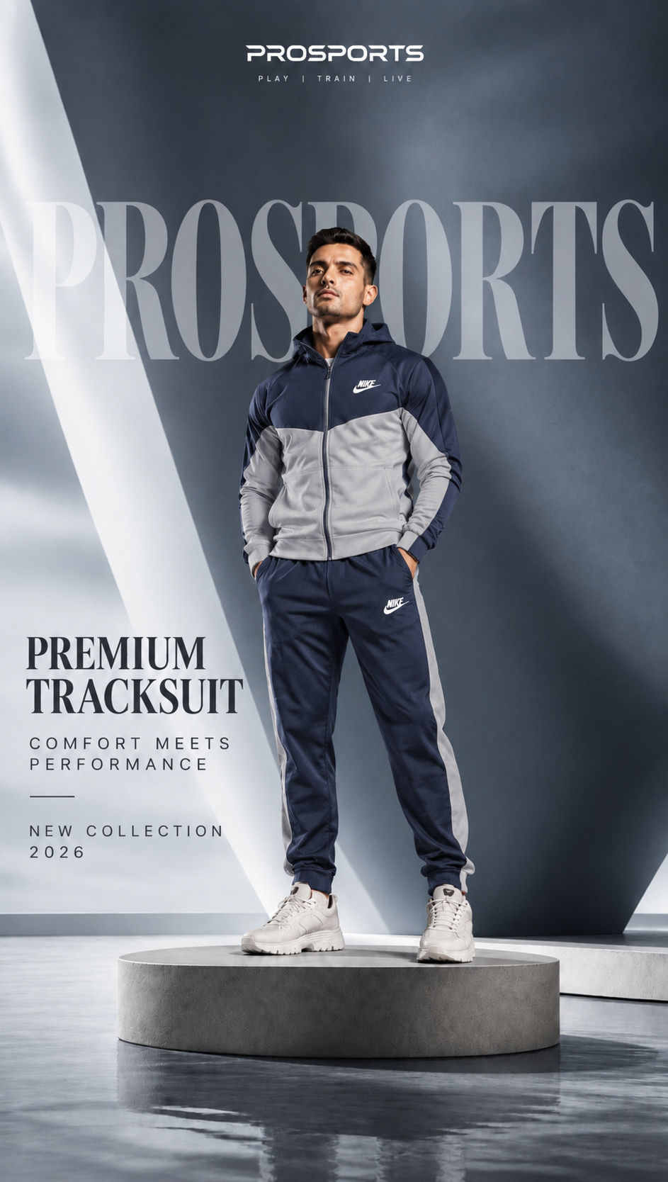 Nike Premium Tracksuits - Blue/Grey