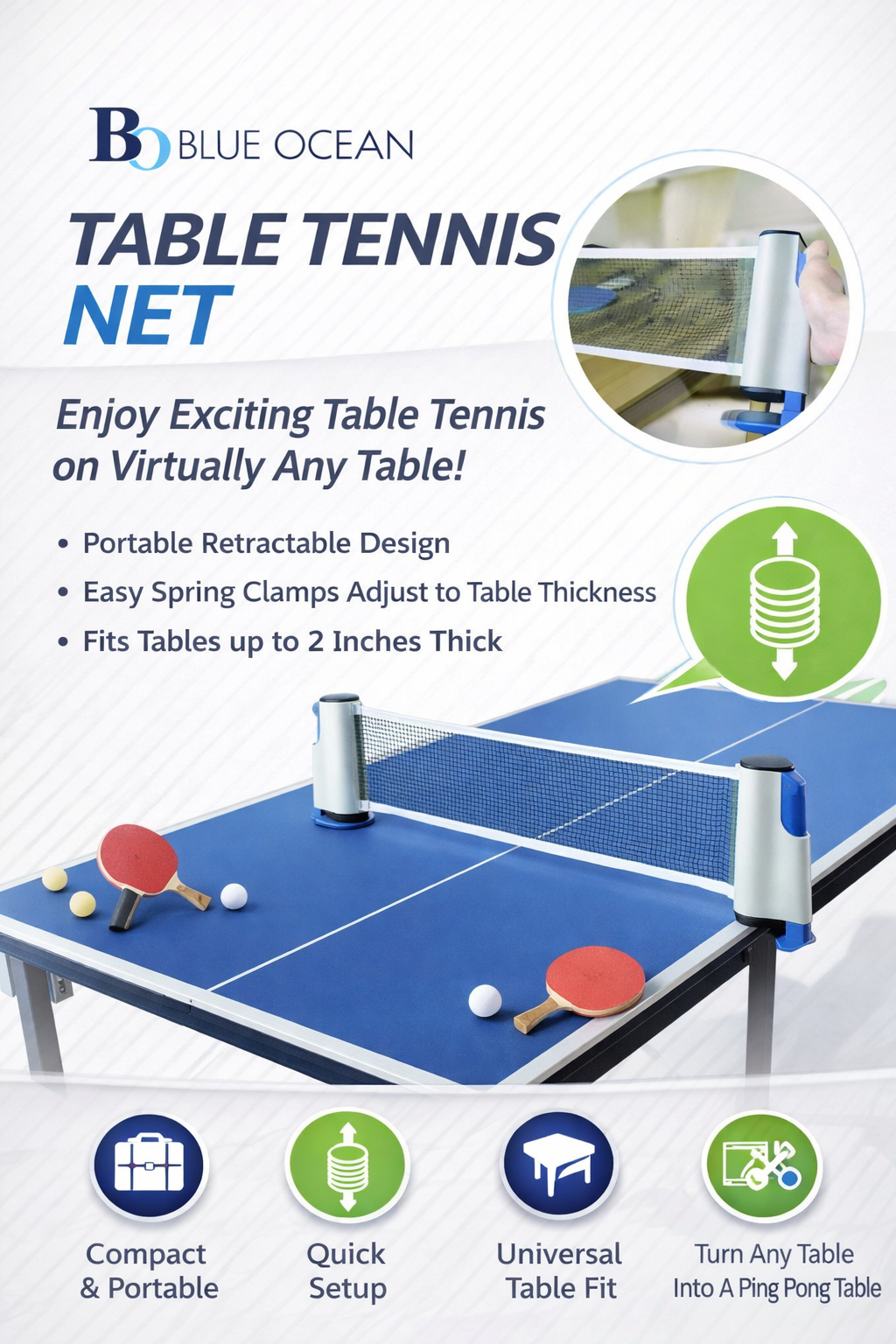 Blue Ocean Tennis Rack