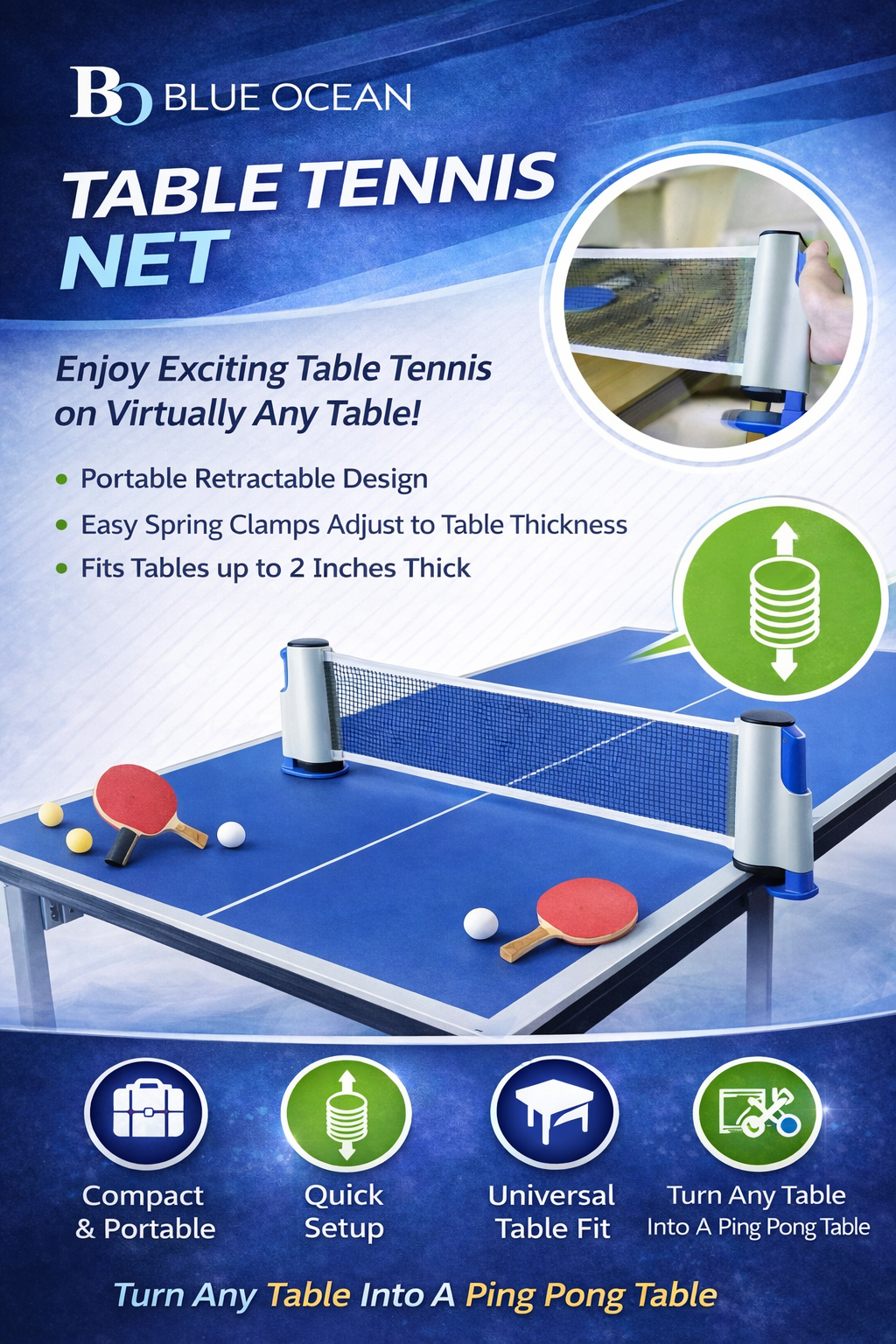 Blue Ocean Tennis Rack