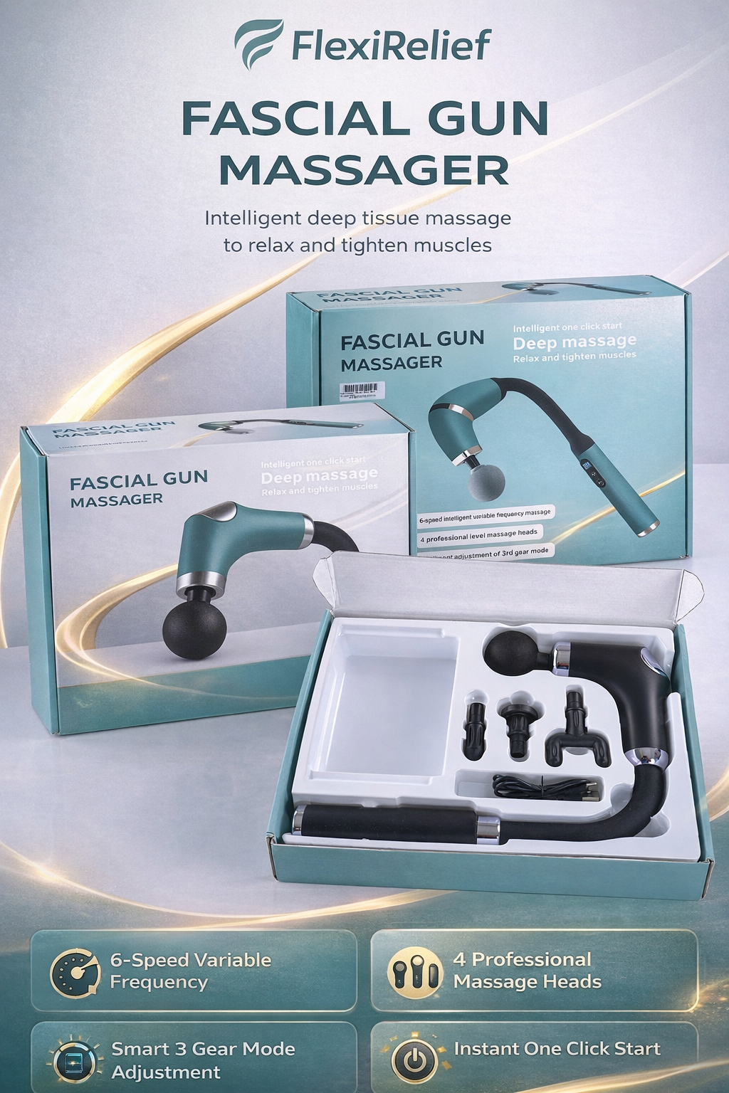 FH-318 Deep Tissue Rolling Massager — 4 Head, 6 Speed