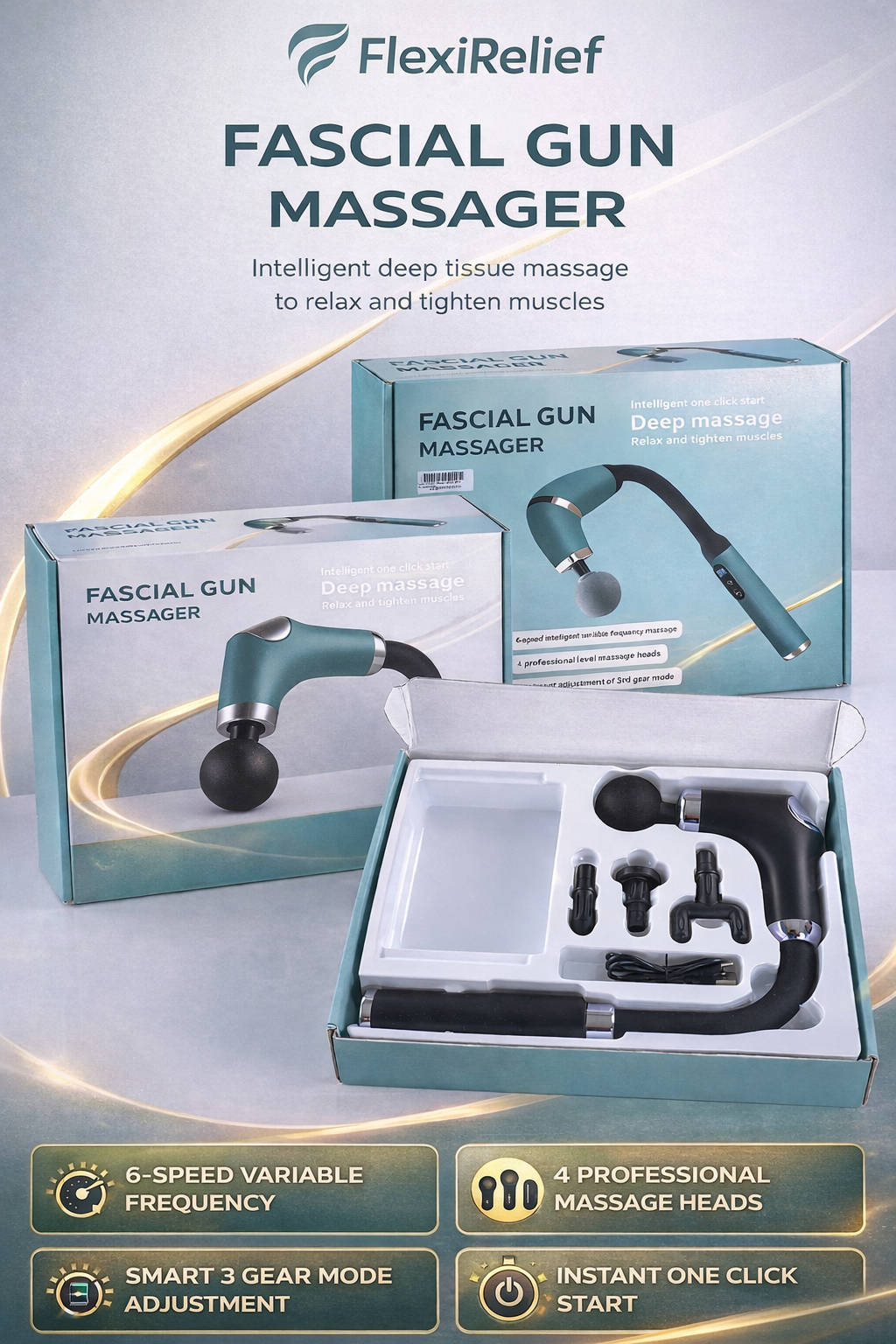 FH-318 Deep Tissue Rolling Massager — 4 Head, 6 Speed