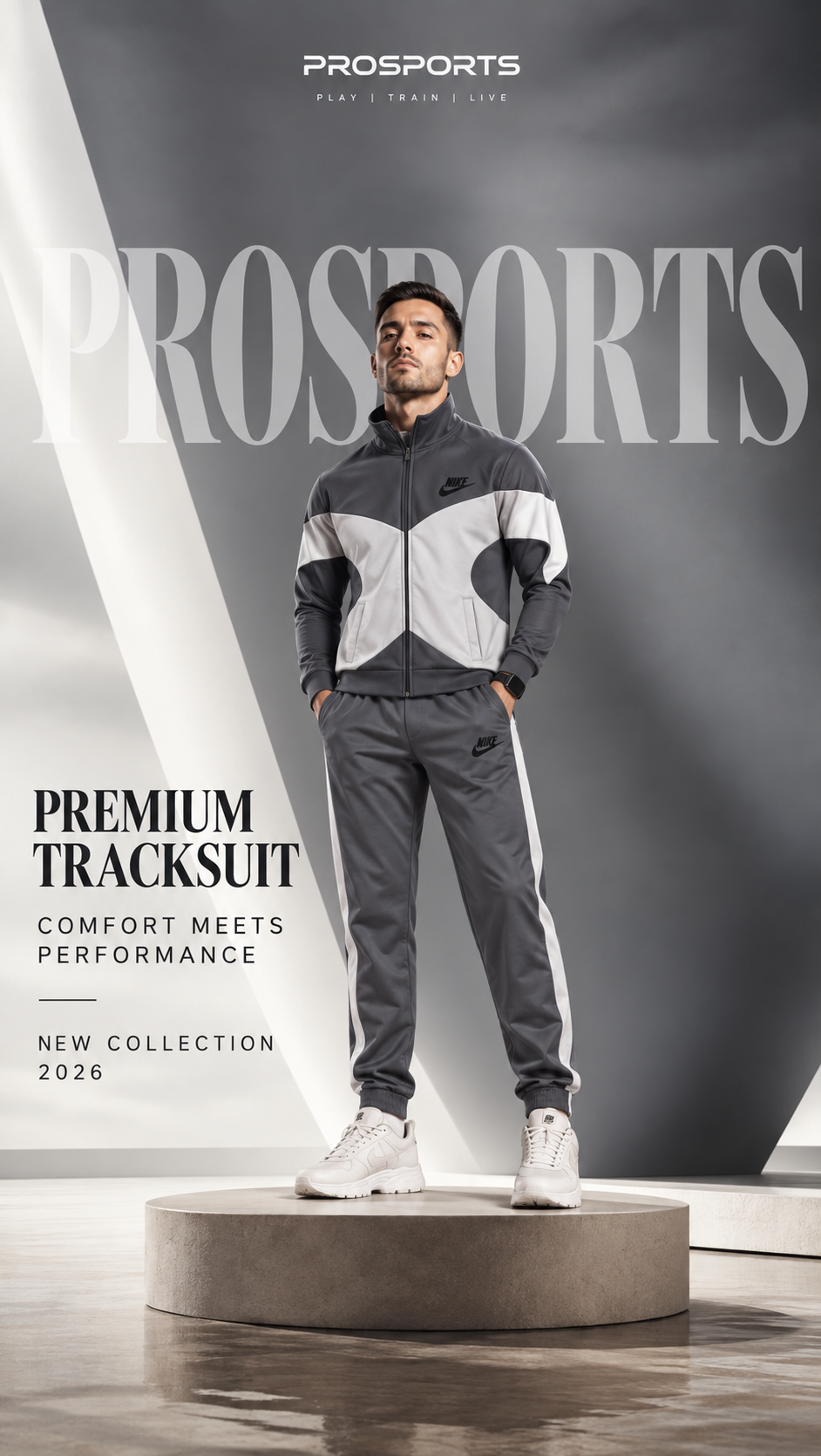 Nike Premium Tracksuit - Grey/White