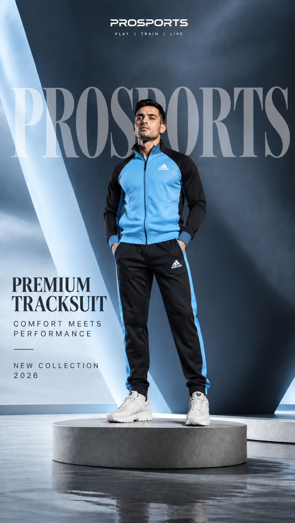 Adidas Premium Tracksuit- Blue/Black