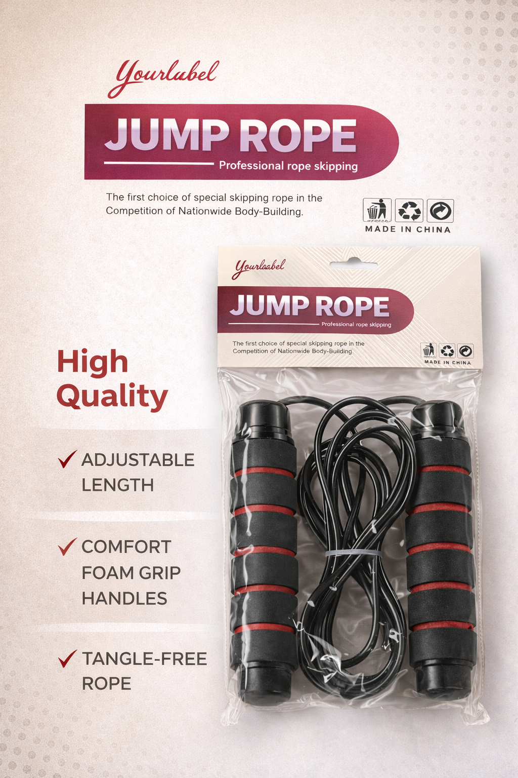 Jianshida Digital Jump Rope — Smart Skipping Rope with Counter