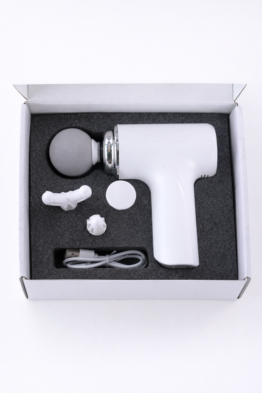 Mini Massage Gun 858 — 4-Head Rechargeable Percussion Massager