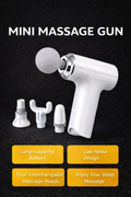 Mini Massage Gun 858 — 4-Head Rechargeable Percussion Massager