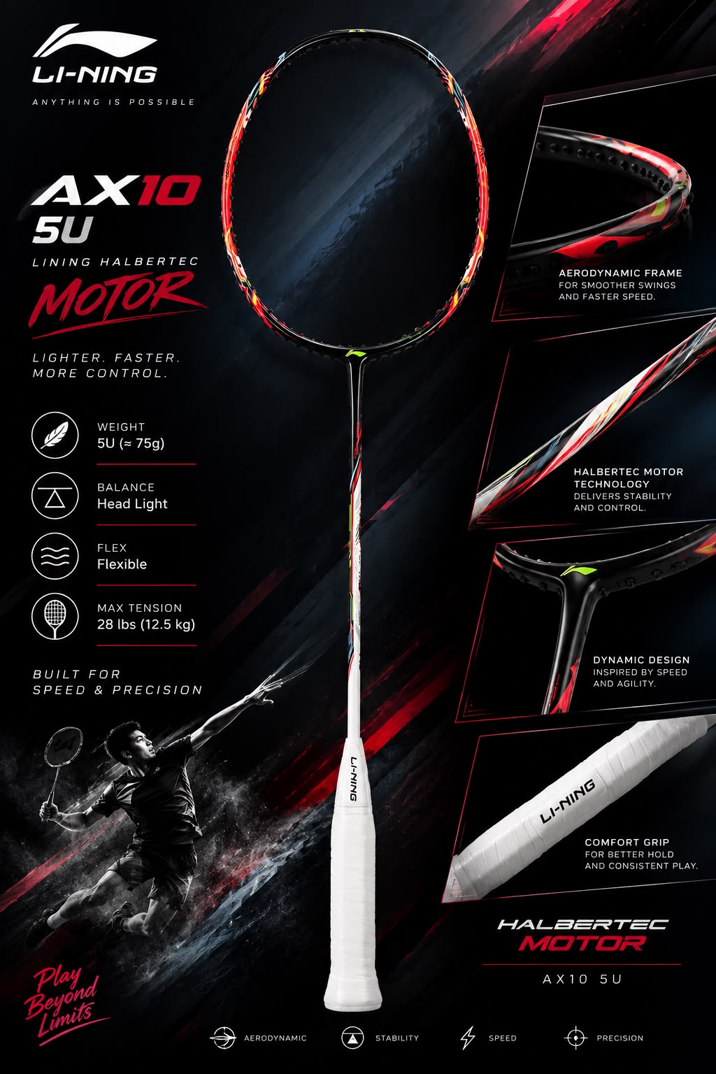 Li-Ning Halbertec Motor AX-10