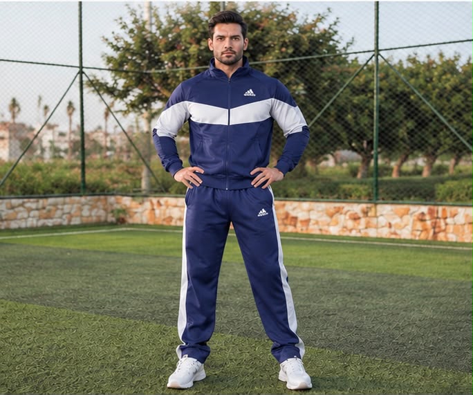 Adidas Premium Tracksuit - Blue/White