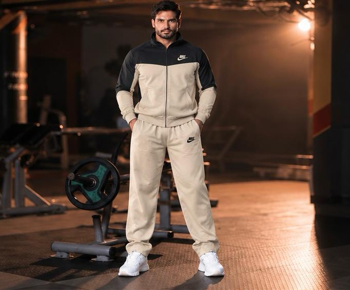 Nike Premium Tracksuit- Offwhite/Black