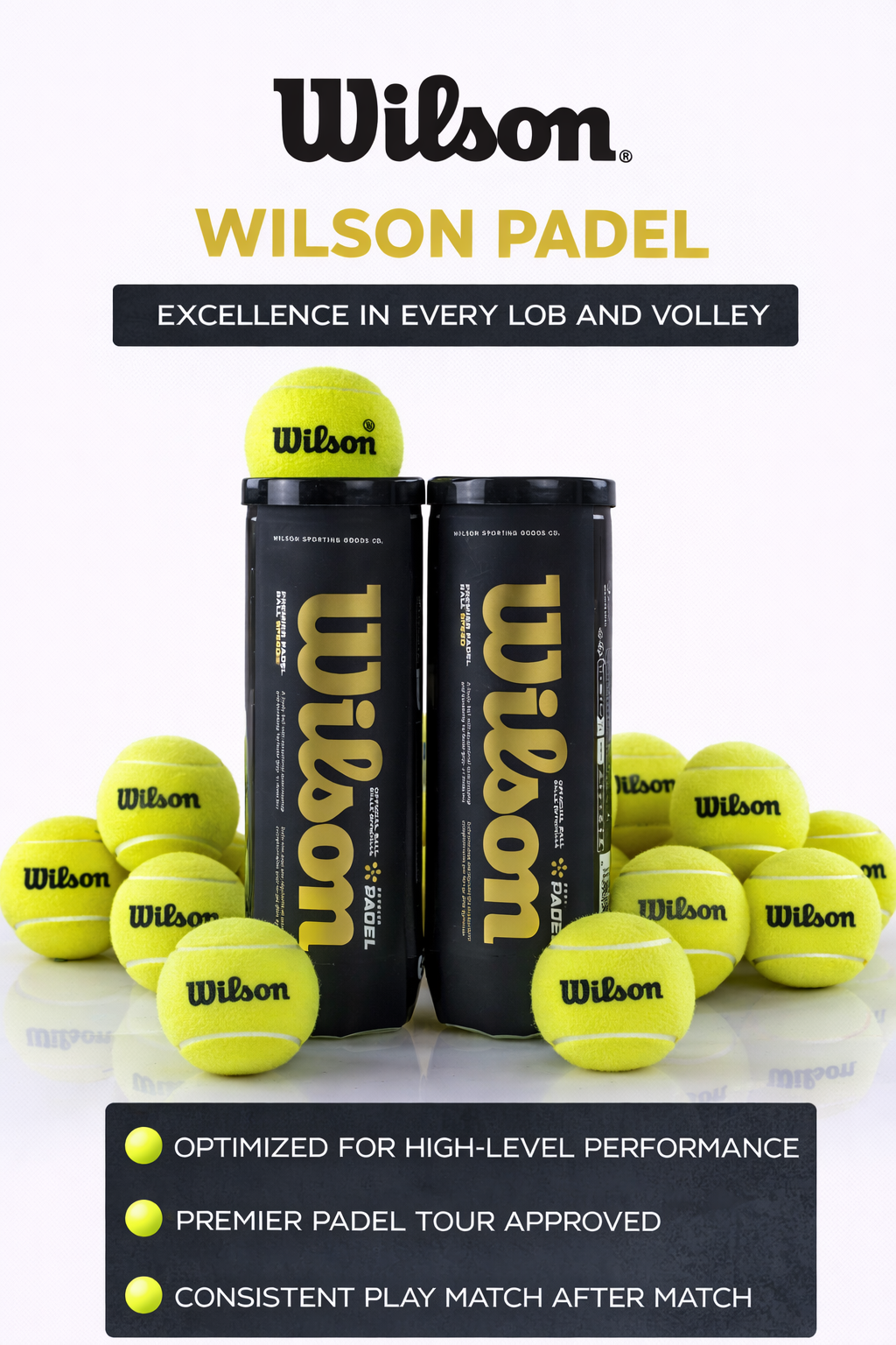 Wilson Premier Padel Balls — 3 Ball Can